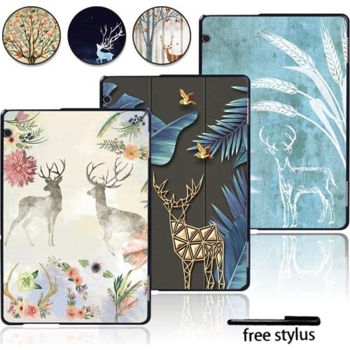 For Huawei MediaPad T3 8.0/T3 10 9.6"/T5 10 10.1"/M5 Lite 8/M5 Lite 10.1"/M5 10.8" Plastic Tablet Durable Hard Shell Case + Pen