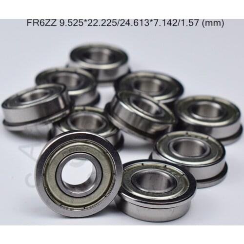 FR6ZZ R6NR 9.525*22.225*24.613*7.142*1.57(mm) 10pieces bearing Flange bearings FR6ZZ R6NR chrome steel deep groove bearing