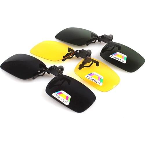 Polarized Sun-glasses Clip for Day & Night Anti UV Driving Riding Fishing Sun Glasses Clips for Near-Sighted People Men / Women