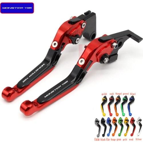 13 Colors Adjustable Folding Extendable Motorbike Motorcycle Red Brake Clutch Levers For Ducati 796 MONSTER MONSTER796 2011-2014
