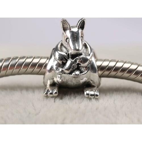 Authentic S925 DIY Jewelry Kangaroo & Baby Charms fit Lady Bracelet Bangle