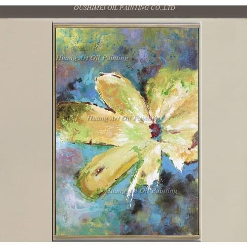 The most famous living room decor painting abstract yellow flower art wall painting on canvas handmade oil painting no framed