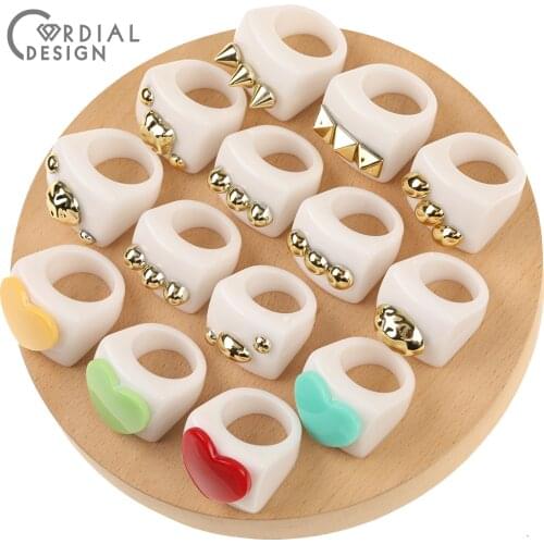 Cordial Design 50Pcs 25*31MM Acrylic Bead/Earrings Accessories/Ring shape/Hand Made/Jewelry Findings & Components/DIY Making