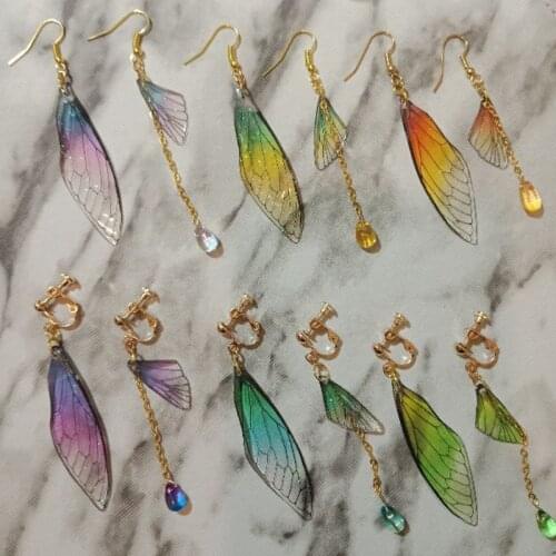 Dragonfly Cicada Butterflies Simulated Wing Material Pendant Earring DIY Jewelry Jy28 20 Dropship