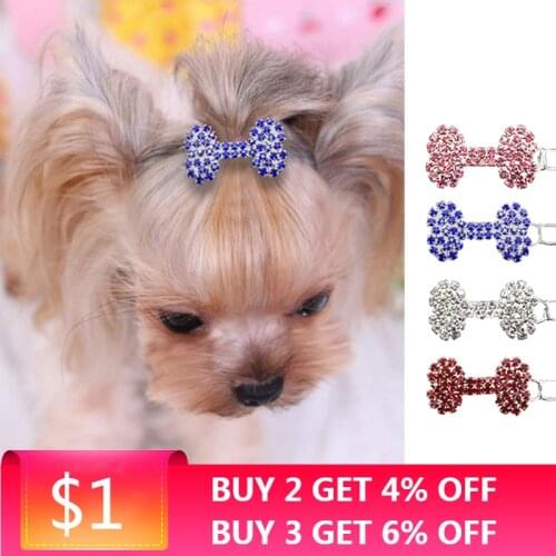 Bling Puppy Hair Clips Crystal Pet Hairpin for Cats Dogs Cute Hair Clips Pet Hair Grooming Pet Hair Accessories