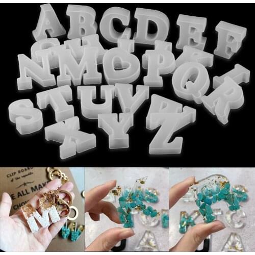 26 styles Letter Mold Alphabet Number Silicone Molds Crystal Glue Epoxy Resin Casting Mold For DIY Jewelry Making Accessories