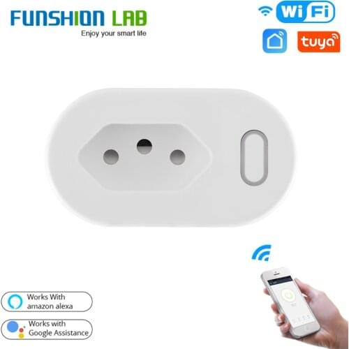 Tuya 16A BR Standard Smart Plug with Power Monitor, Smart Life APP WiFi Smart Socket Works for Google Home, Alexa