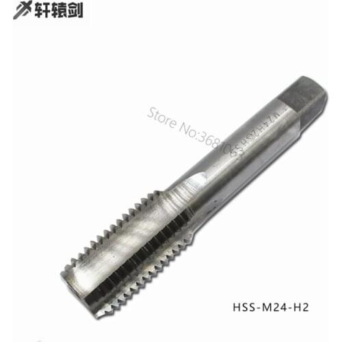2PCS M24 Straight Flute Machine Tap Thread H2 M24x1 M24X1.5 M24X2 M24X3 Tap Bit High Speed Steel Threading Drill Bit Cutter Tool