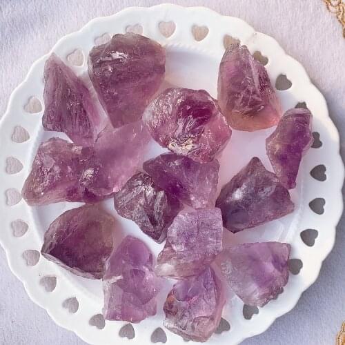 5pcs Light Natural Raw Amethyst Crystal for Healing Stones Mineral Specimen