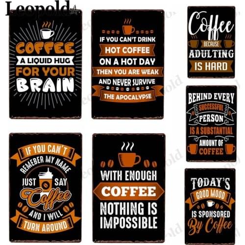 Vintage Metal Plaque Coffee Poster Metal Tin Plate Letters Cafe Bar Club Home Decoration 20X30Cm