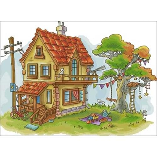 Cabin patterns Counted Cross Stitch 11CT 14CT 18CT DIY wholesale Chinese Cross Stitch Kits Embroidery Needlework Sets
