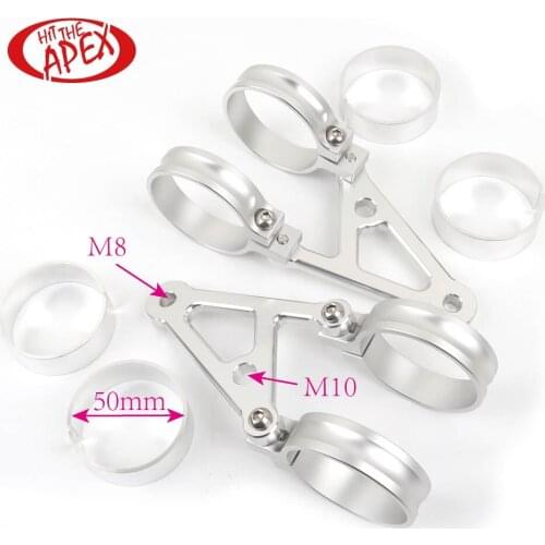 High Quality CNC 50mm split size Black Motorcycle Headlight Brackets Fork Clamps Motorbike