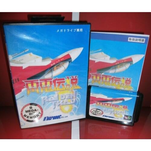 Raiden Trad Japan Cover with box and manual For Sega Megadrive Genesis Video Game Console 16 bit MD card