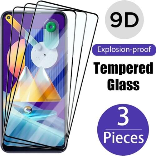 9D Tempered Glass for Galaxy A71 A21S A31 A41 A42 A11 A12 A01 A02S 3pcs Full Cover Mobile Phone Class for Samsung A51 A50 A70