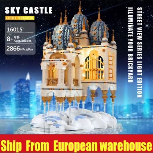 Mould King 16015 MOC Creative Floating Castle House Street View Fantasy Fortress Model Building Blocks Bricks Compatible Toy