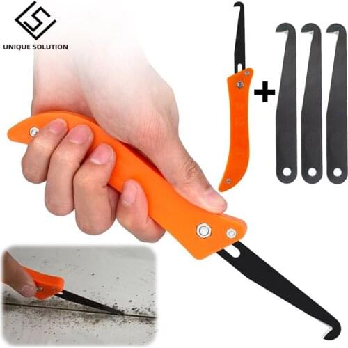 1set Professional Tile gap repair hook Knife + 3pcs blade wall floor Ceramic Mortarof Grout seam Clean Remover Construction tool