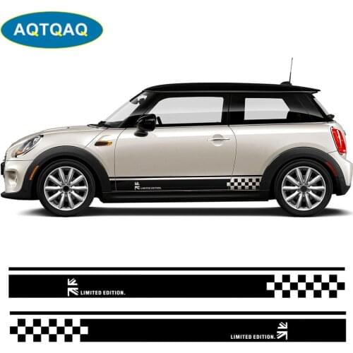 1Pair Car Side Skirt Decal Sill Door Side Decal Stickers Vinyl Door Side Stickers for MINI Cooper R50 R52 R53 R56 R57 R58 R59