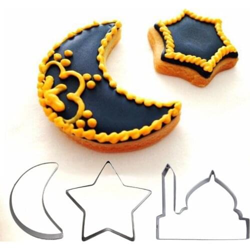 1PC Moon Star Church Cookie Cutters Biscuit Mold DIY Cake Fondant Baking Tools Ramadan Mubarak Ramadan Kareem Party Home Decor