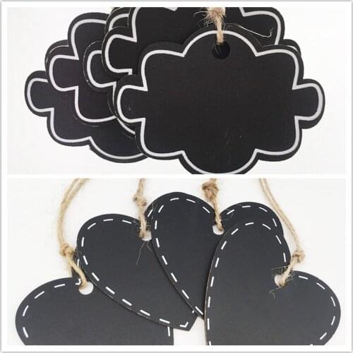 10 pcs creative small blackboard Mini wooden blackboard children blackboard cloud love single side blackboard with lanyard