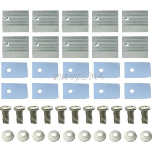 10PCS TO-220 Silver Heatsink Heat Sink for MOSFET Voltage Regulator