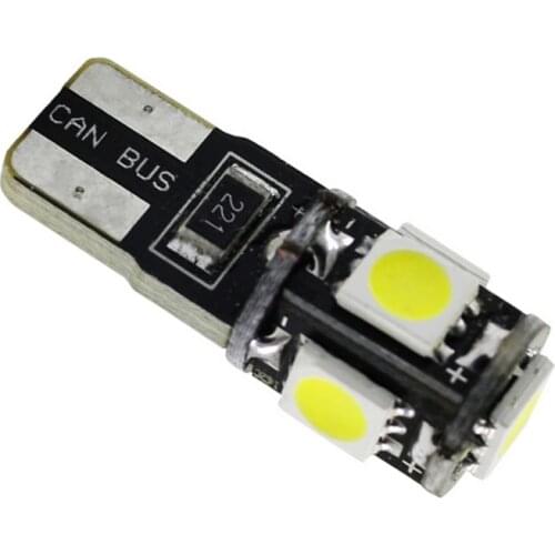 100pcs Wholesale T10 5 LED NO Warning Error Canbus W5W 194 5050 SMD Free Auto Wedge Car 5Led Light Clearance Bulb 5SMD DC 12V