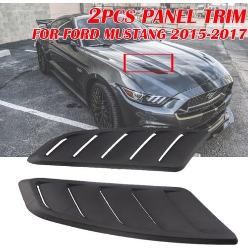 2PCS Universal ABS Plastic Car Air Intake Scoop Bonnet Hood Vent Front Hood Vent Fit For Ford Mustang 2015-2017 Panel Trim