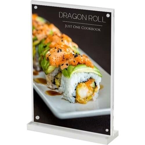 14.8*21cm A5 20 PCS T shape magnetic double size display stand Acrylic table Desk menu service Label sign tag Holder Stand