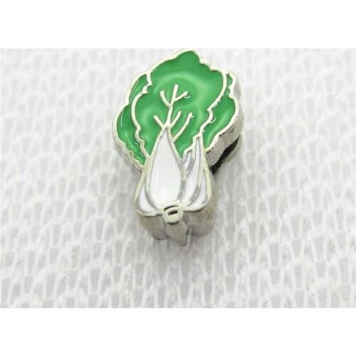 20pcs/lot Green Vegetable Slide Charms alloy slide charms Fit 8mm DIY Belts Wristband & Bracelet Jewelry