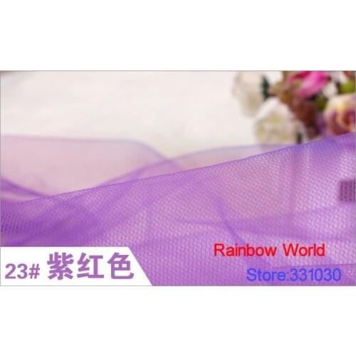 23# Purplish red mesh fabric with medium hardness for DIY wedding veil children dress headwear(5 meters)