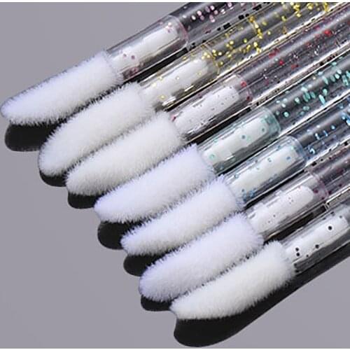 50 Pcs Crystal Mascara Wands Applicator Solid Diamond Disposable Lip Brushes Cosmetic Eyelash Brush Make Up Brushes Tools