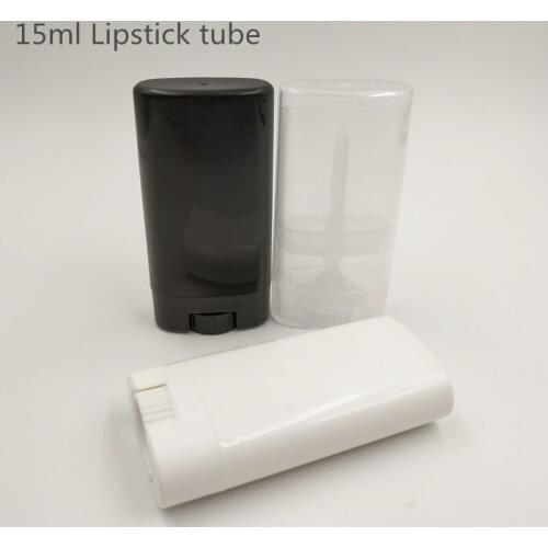 Free shipping 12pcs/lot 15g oval flat empty plastic deodorant container tube, portable deodorant lipstick packaging