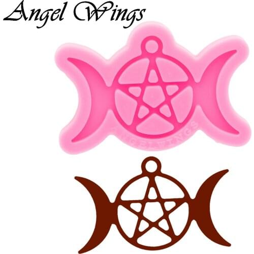 Shiny Resin Stars and moon Mould for Keychain , Silicone Molds, Clay Molds , Epoxy Mold DIY Jewelry, Not sticky DY0749