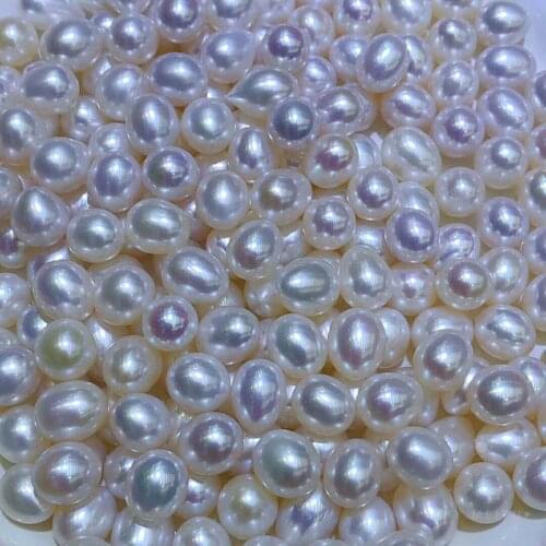 AAA lots 20 pcs loose pearl undrilled white 9-10mm rice beads
