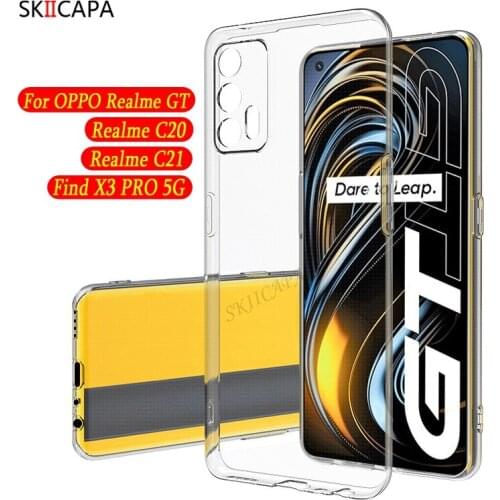 Case For OPPO Realme GT C21 C20 Transparent Shockproof Case For OPPO Find X3 Pro 5G Camera Lens Protection Clear Soft TPU Cover