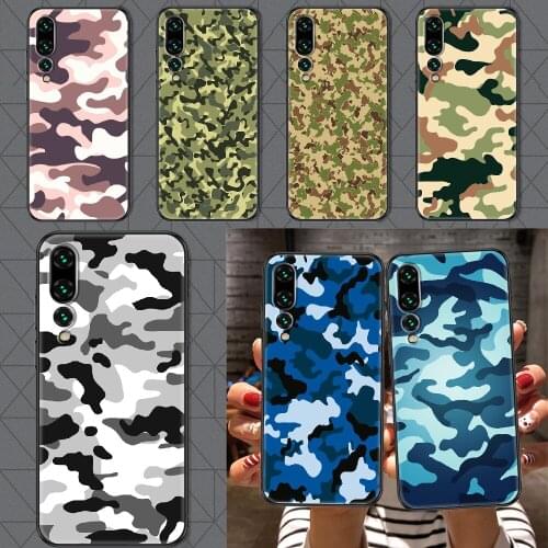 Camouflage Pattern Camo military Phone case For Huawei P Mate P10 P20 P30 P40 10 20 Smart Z Pro Lite 2019 black luxury hoesjes