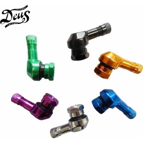 CNC 2pcs Black Universal Motorcycle Aluminum 90 Degree Wheels Tire Tyre Valve Stems Caps For ZX10R ZX9R ZX6R ZZR Z750 ER6F Ninja