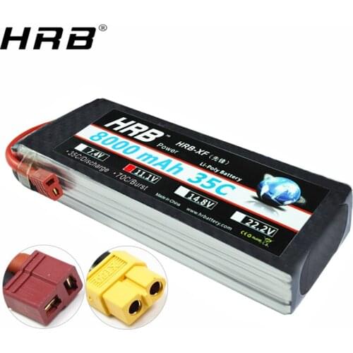 HRB Lipo Battery 3S 11.1V 8000mah 2S 7.4V XT60 T Deans 14.8V 18.5V 22.2V 4S 5S 6S 1S 3.7V RC Quadcopter Airplanes Cars Parts 35C
