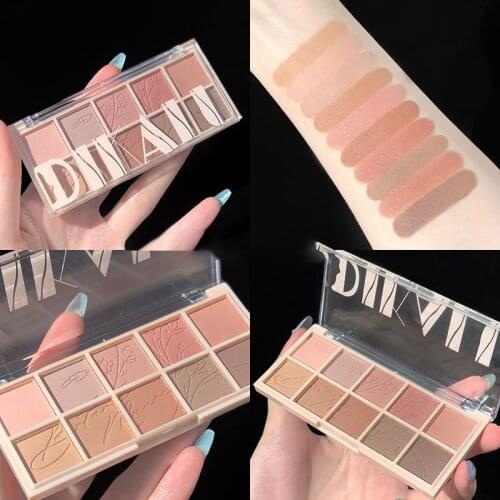 DIKALU Acrylic Glitter Matte Nude Eyeshadow Palette Shimmer and Shine Eye Shadow Makeup Palette Nude Smokey Eye Pigments