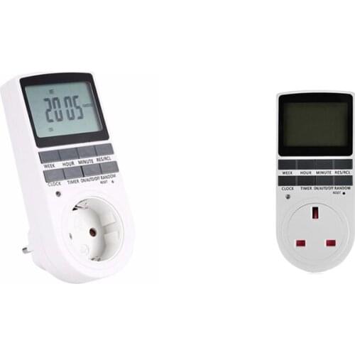 Electronic Digital Timer Switch Kitchen Timer Outlet 230V 50HZ 7 Day 12/24 Hour Programmable Timing Socket