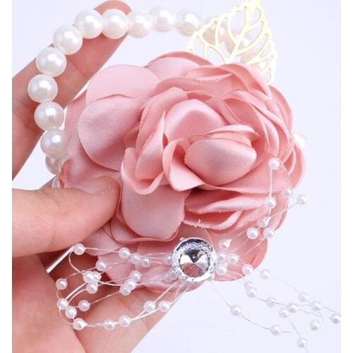 Hot Sale Corsage D673 Bride and Bridesmaid Group Wrist Flower Corsage Wedding Supplies Childrens Dance Hand Flower Decoration