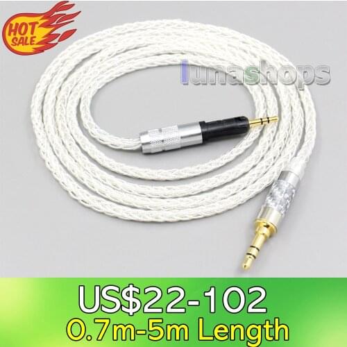 LN006537 8 Core Silver Plated OCC Earphone Cable For Audio Technica ATH-M50x ATH-M40x ATH-M70x
