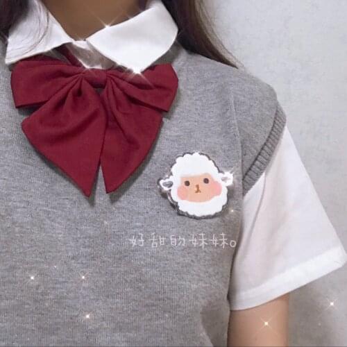 Japanese in fashion personality Brooch lamb Brooch cute female student small animal embroidery Brooch