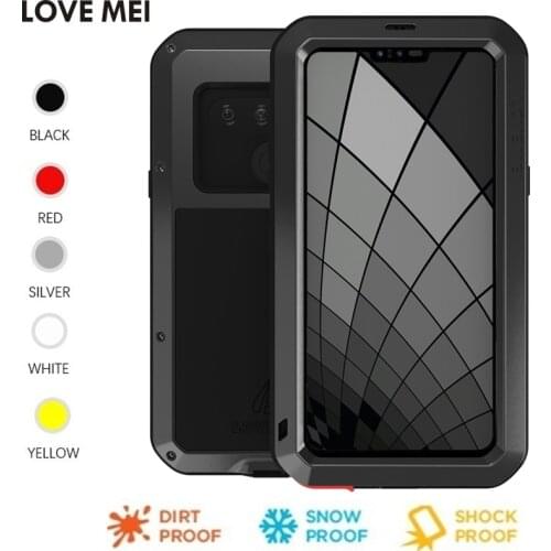 Love Mei Powerful case For LG G8S ThinQ 3 rear cameras Korean Anti-knocked Aluminum/Metal Gorilla Toughened Glass phone cover