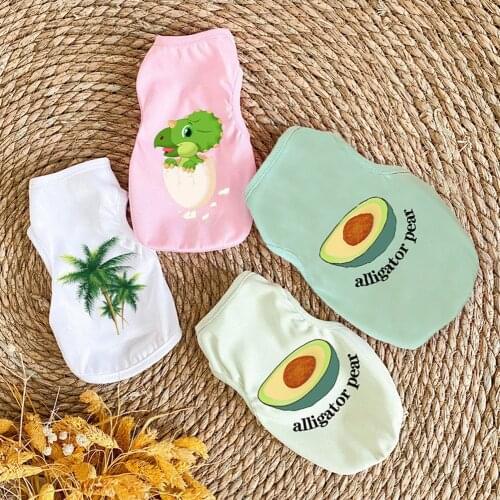 Dinosaur pattern Soft Pet Clothes Dog Clothing&Shoes Dog Clothes Vest Shirt Pet Vest shirt Pet Products Summer Cat Vest T-shirt