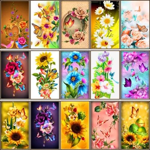FULL Mosaic Pattern 5D DIY Diamond art Embroidery home decoration Flower diamond painting cross stitch New Year gift