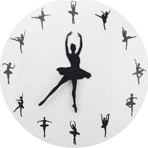 1pc Ballet Wall Clock Modern Creative Design Living Room Bedroom Public Place Clock Acrylic Decoration 3D Wall Clock Ornaments