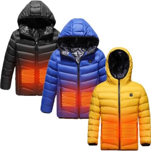 2020 New Heated Jacket Children USB Charging Jacket Winter Heated Vest Electric Thermal Clothing Kid Washable Hiking Jackets