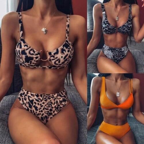 2021 New High Waist Bikini Swimwear Women Swimsuit Push Up Bikinis Women Bathing Suit Biquini Ruffle Bikini Summer Beach Wear