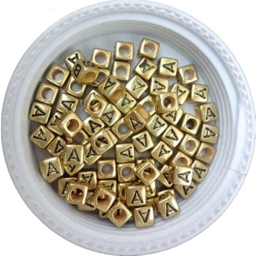 Wholesale 2600PCS Acrylic Single A Letter Beads 6*6MM Cube Square Plastic Alphabet Beads DIY Knit Name Bracelet Making Beads