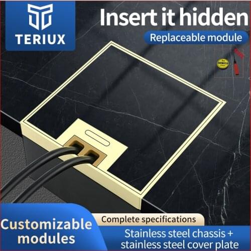 Wholesale marble floor socket EU socket outlets recessed electrical floor outlet customized floor socket 250v built in socket